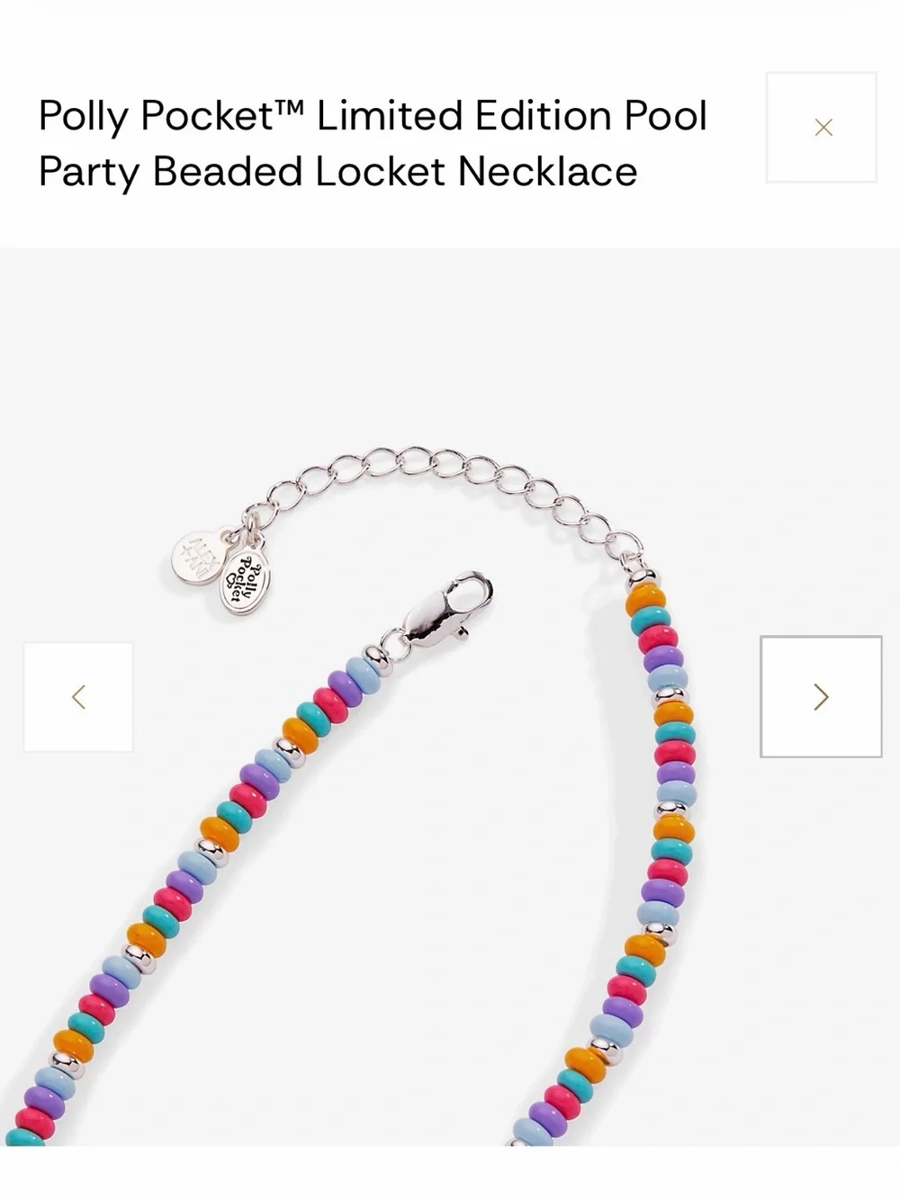 Alex and Ani Polly Pocket Pool Party Beaded Locket Necklace - Purple NWT